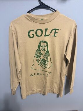 Golf Wang Beige Long Sleeve Tee with Green Graphic